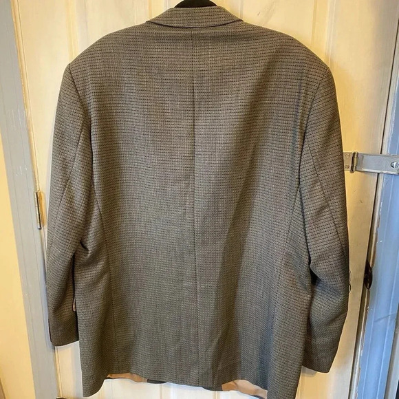 Conte di Milano Mens 44Tall 3Btn Wool Blazer Jacket SportCoat Houndstooth Gray - Picture 9 of 14